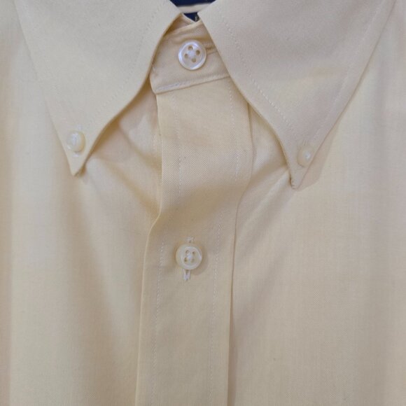 Ralph Lauren Mens Easy Care Long Sleeve Button Up Shirt Yellow Cotton 16.5 34/35 - Picture 4 of 8
